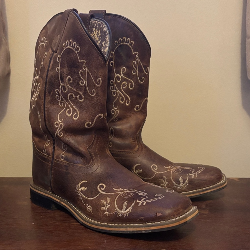 Brown Embroidered Western Boots - image 7